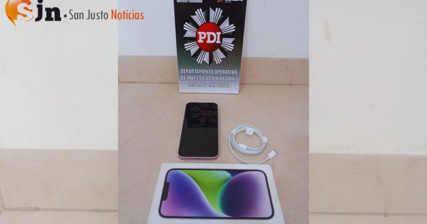 PDI SAN JUSTO RECUPERÓ UN CELULAR SUSTRAÍDO EN ZONA CÉNTRICA
