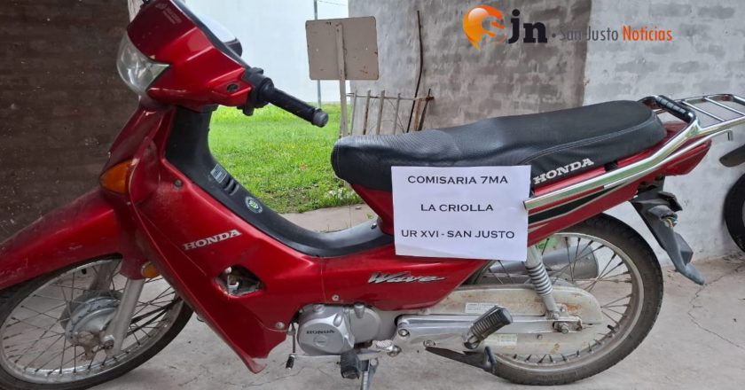 PERSONAL DE COMISARÍA SÉPTIMA RECUPERÓ UNA MOTO SUSTRAÍDA EN CALCHAQUÍ