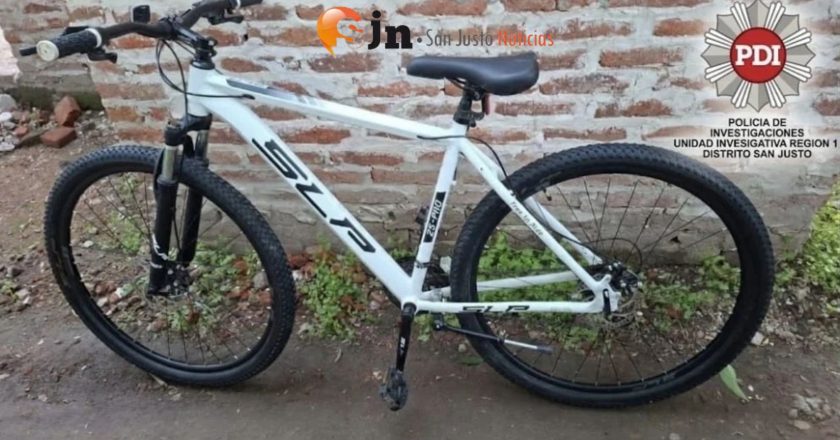 PDI RECUPERÓ UNA BICICLETA SUSTRAÍDA EN LA VÍA PÚBLICA