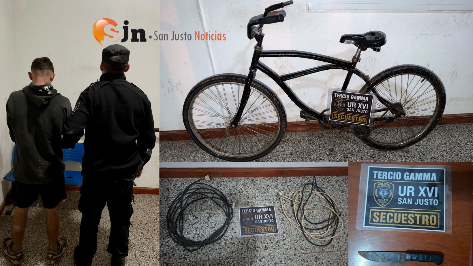 UN MASCULINO QUE PORTABA CABLES Y UN ARMA BLANCA FUE APREHENDIDO POR EL COMANDO RADIOELÉCTRICO