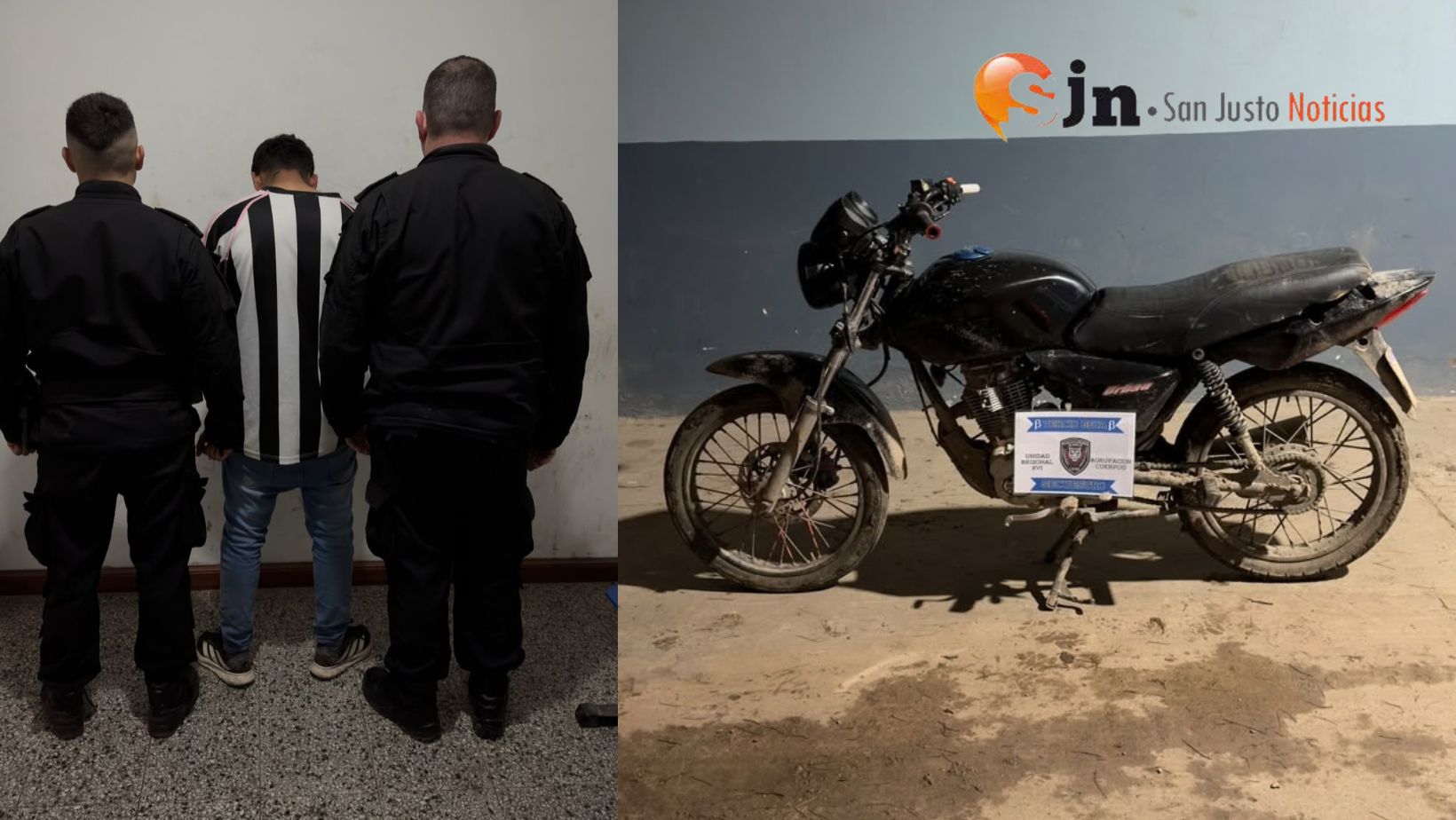 APREHENDIERON A UN HOMBRE POR EL ROBO DE UNA MOTOCICLETA EN SAN JUSTO